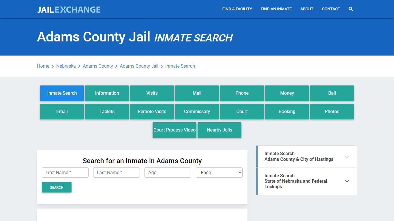 Adams County Jail, NE Inmate Search: Roster & Mugshots